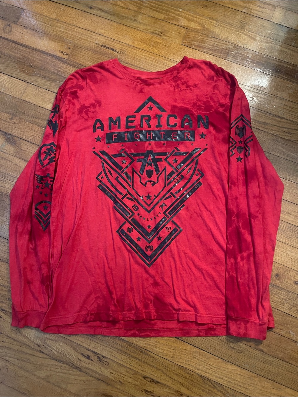 American Fighter Men’s Red Graphic Long Sleeve Shirt - 3XL